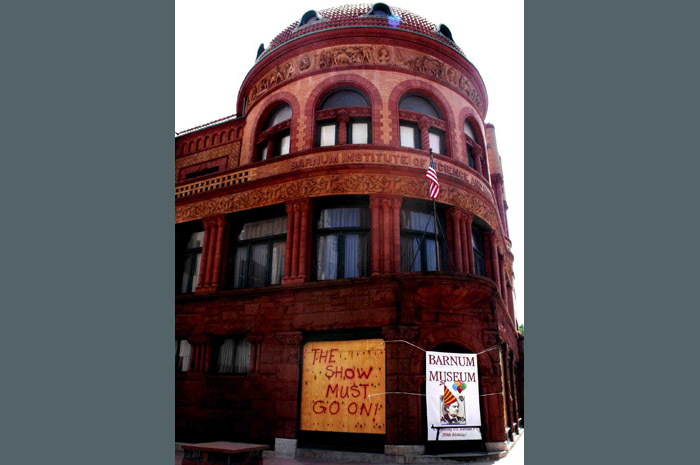 Augerson Art Conservation Services is helping the Barnum Museum recover from a tornado that blew out windows and damaged the roof and collection.